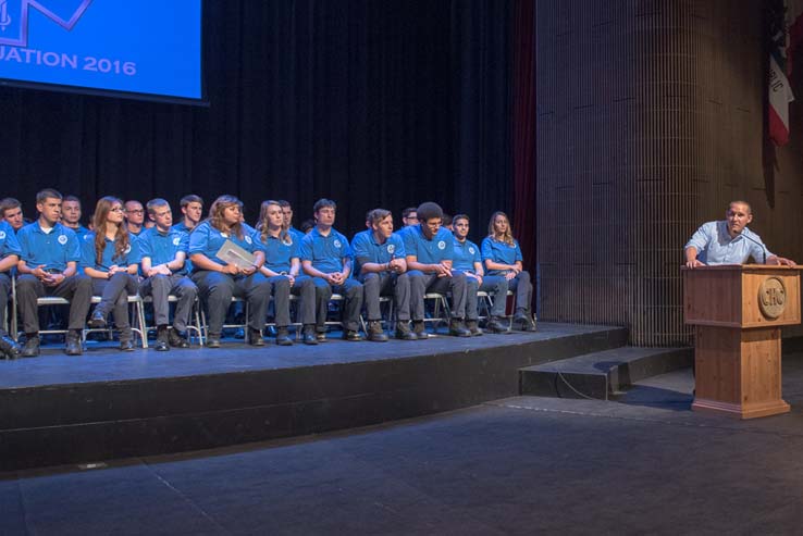 Students and faculty at the EMT Graduation ceremony