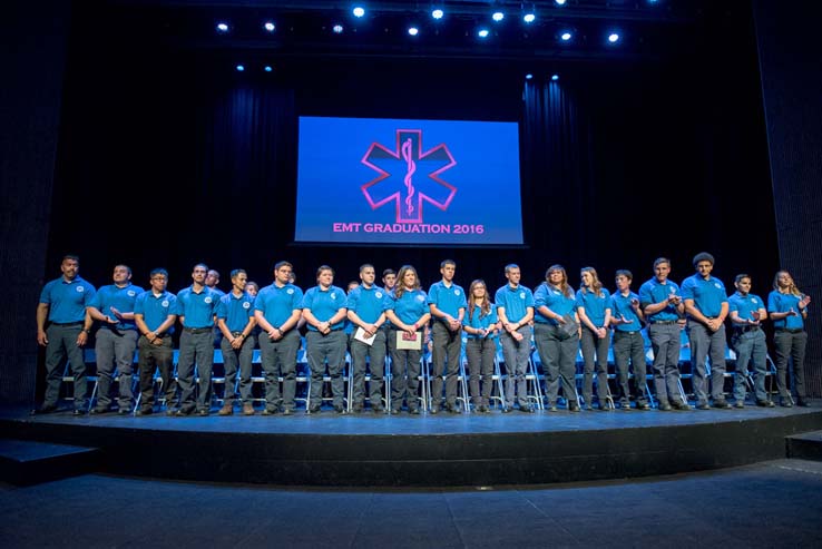 Students and faculty at the EMT Graduation ceremony