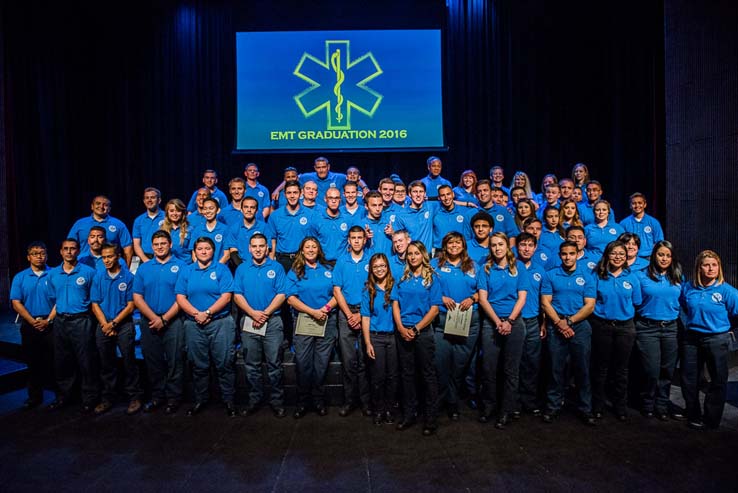 Students and faculty at the EMT Graduation ceremony