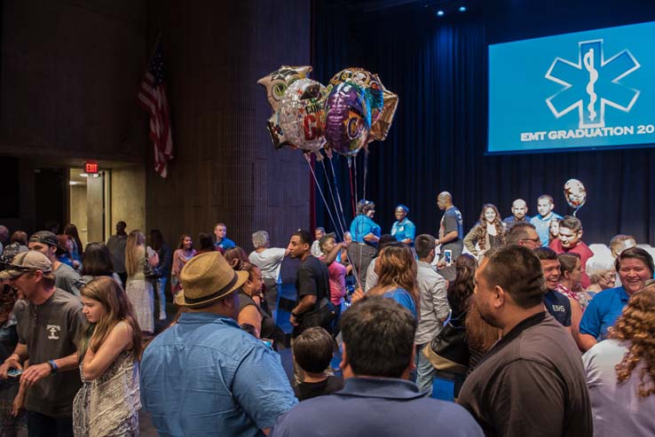 Students and faculty at the EMT Graduation ceremony