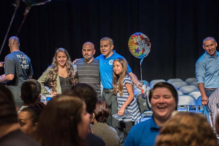 Students and faculty at the EMT Graduation ceremony