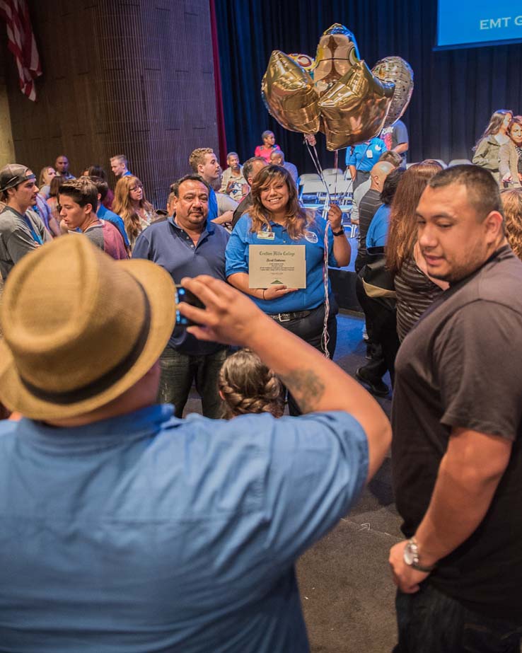 Students and faculty at the EMT Graduation ceremony