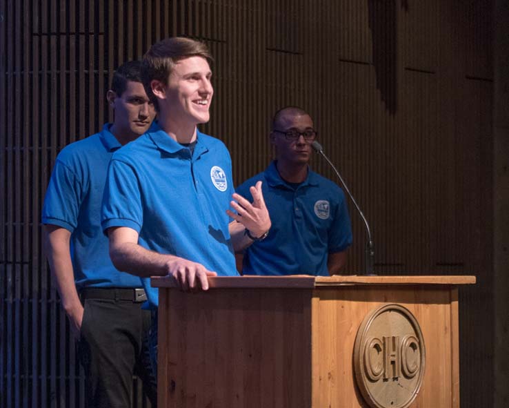 Students and faculty at the EMT Graduation ceremony