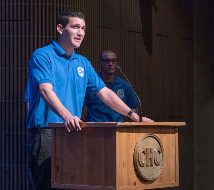 Students and faculty at the EMT Graduation ceremony