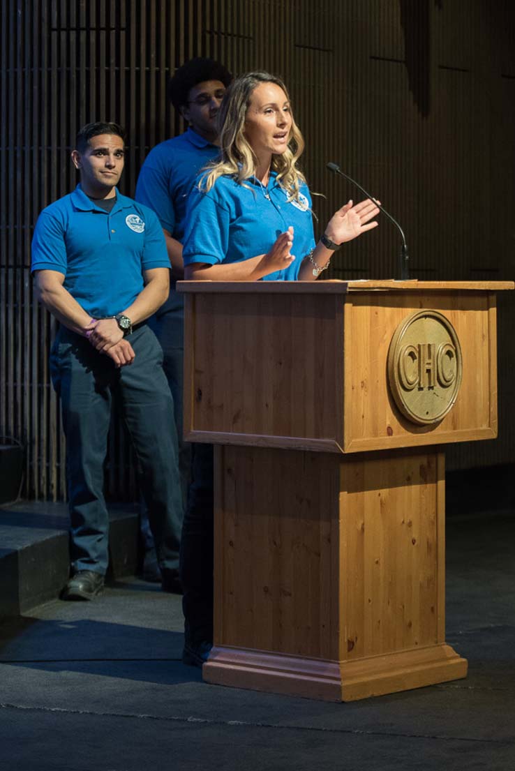 Students and faculty at the EMT Graduation ceremony