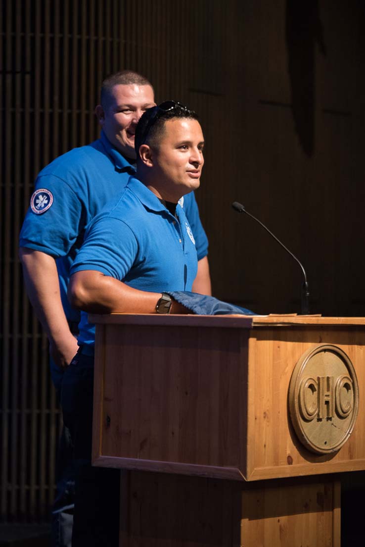 Students and faculty at the EMT Graduation ceremony