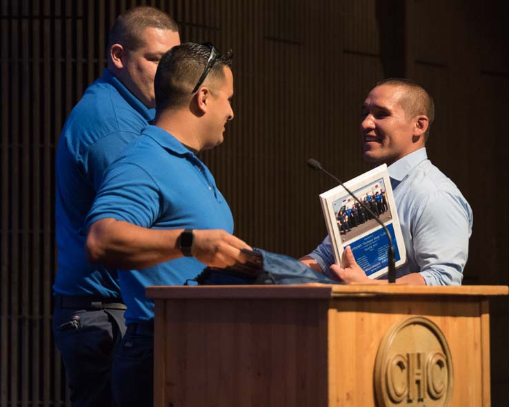 Students and faculty at the EMT Graduation ceremony