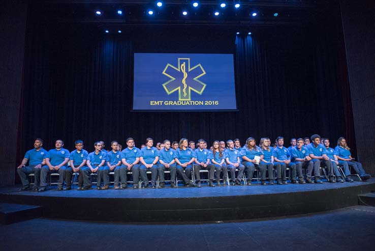 Students and faculty at the EMT Graduation ceremony