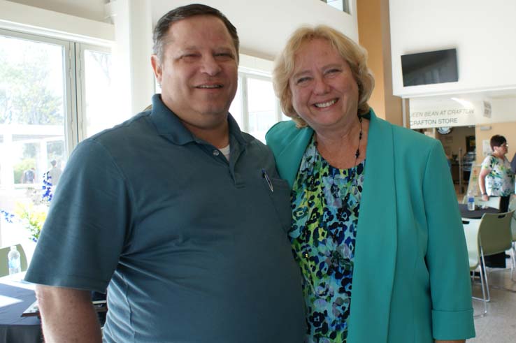 People enjoying Cheryl Marshall's Retirement Lunch