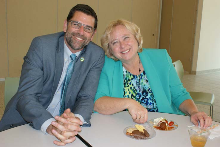 People enjoying Cheryl Marshall's Retirement Lunch