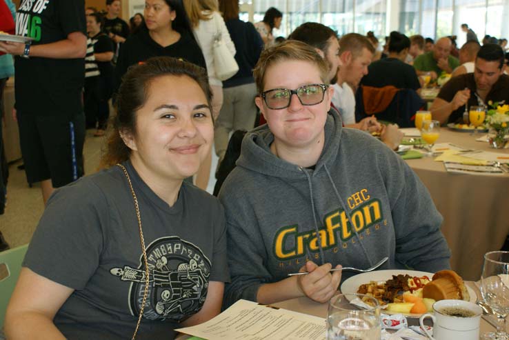 Students at the Grad Breakfast