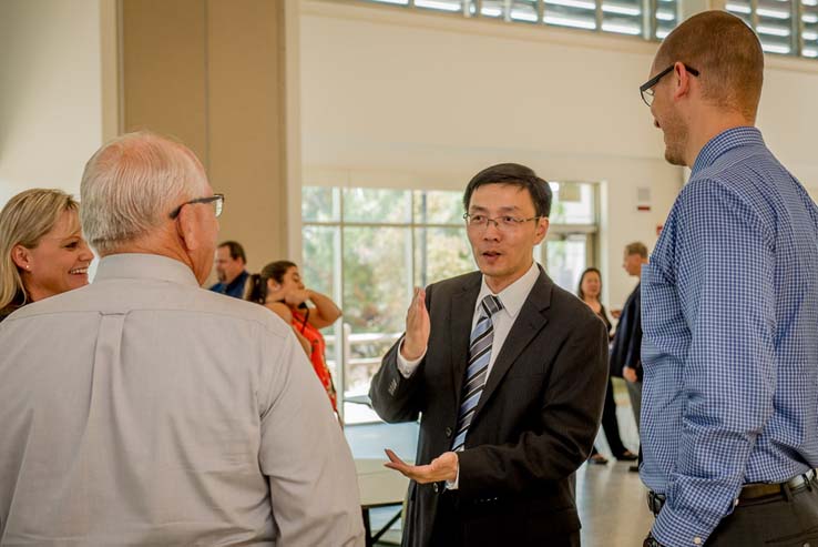 The Crafton Hills community welcomes Dr. Zhou at reception.