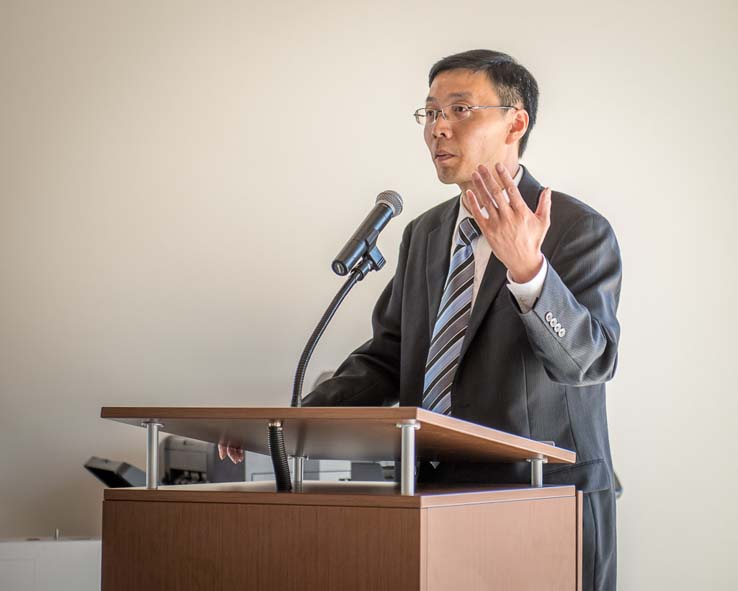 The Crafton Hills community welcomes Dr. Zhou at reception.