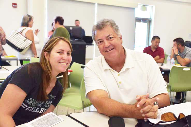 Faculty and staff enjoying Opening Day activities