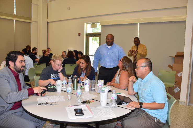 Faculty and staff enjoying Opening Day activities