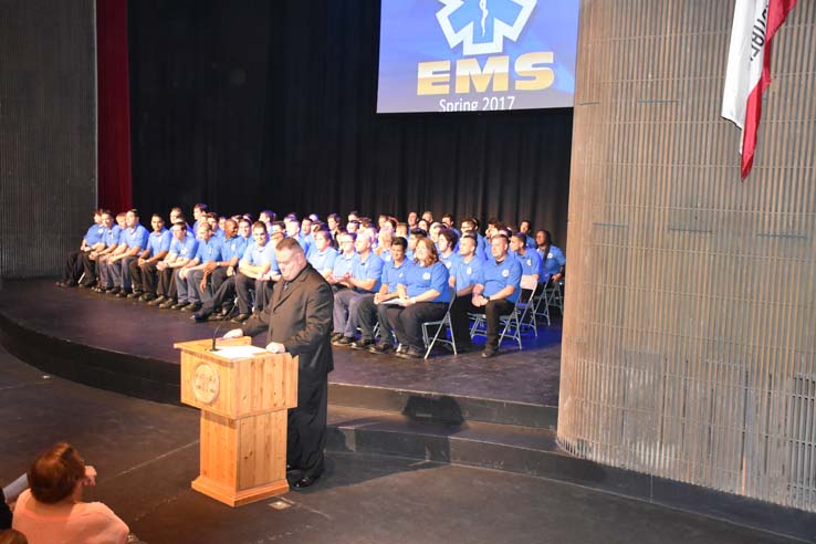 Faculty and students at EMT graduation