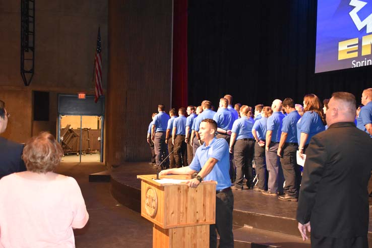 Faculty and students at EMT graduation