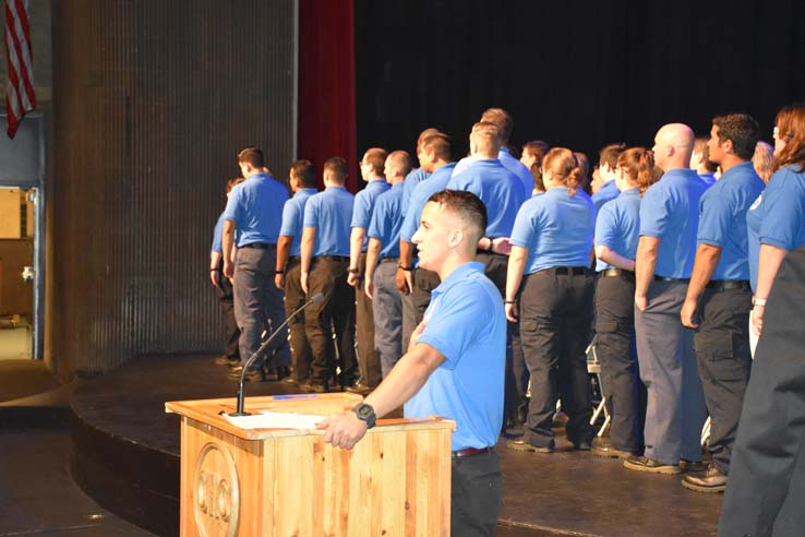 Faculty and students at EMT graduation