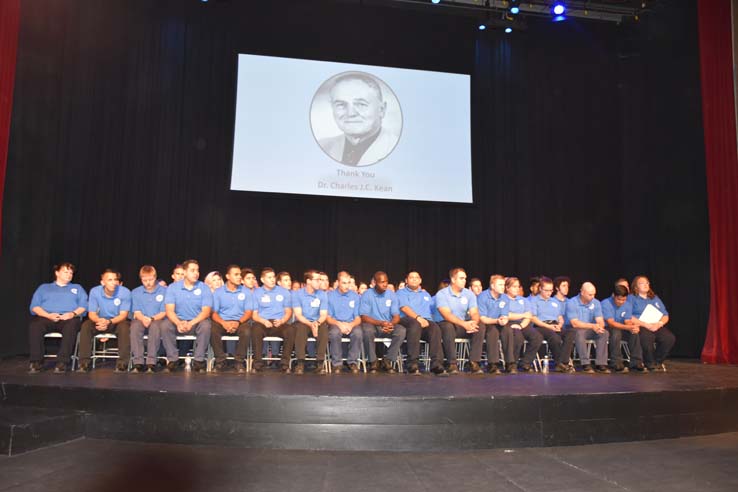 Faculty and students at EMT graduation