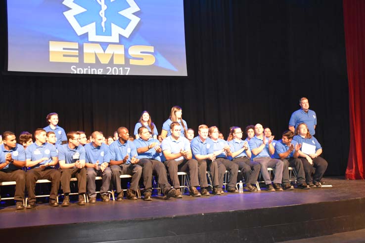 Faculty and students at EMT graduation