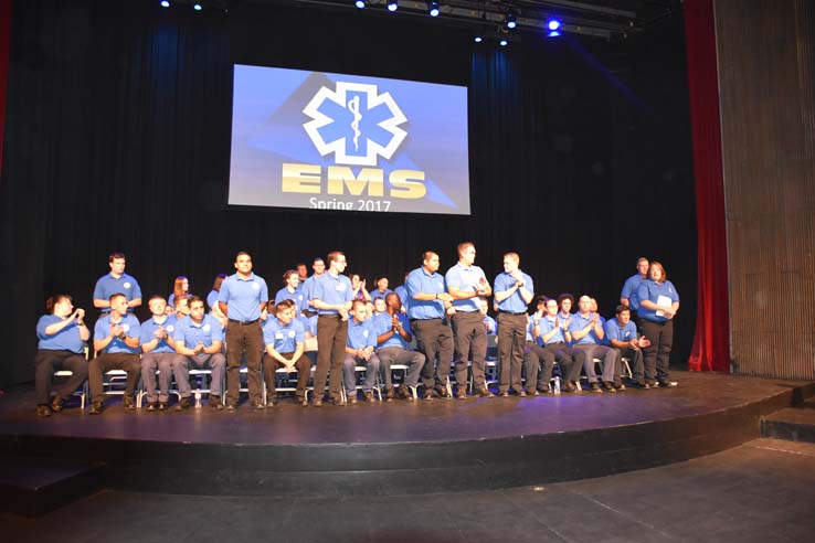 Faculty and students at EMT graduation