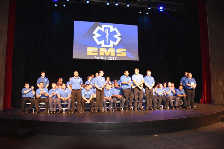 Faculty and students at EMT graduation