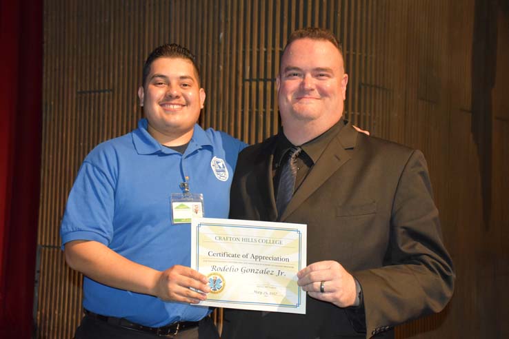 Faculty and students at EMT graduation