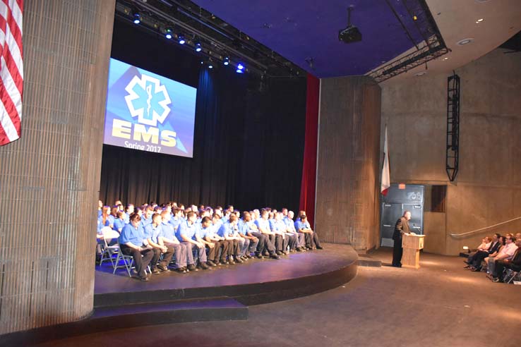 Faculty and students at EMT graduation