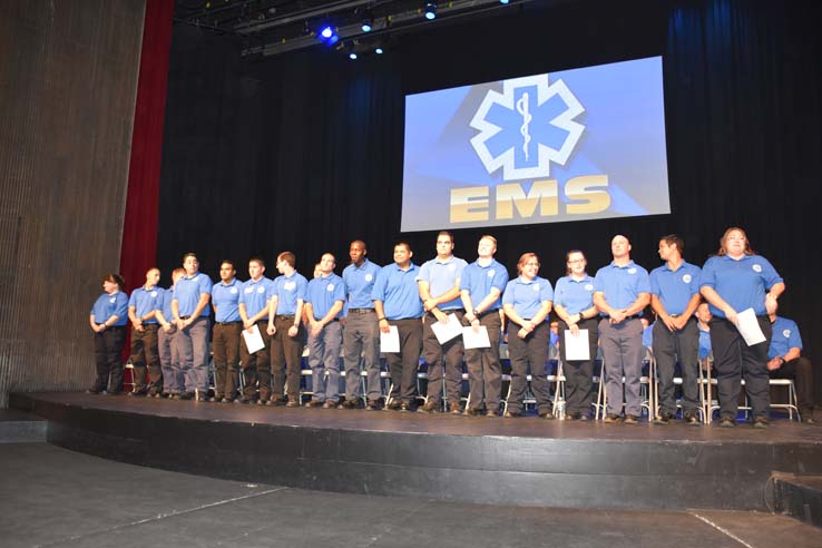 Faculty and students at EMT graduation