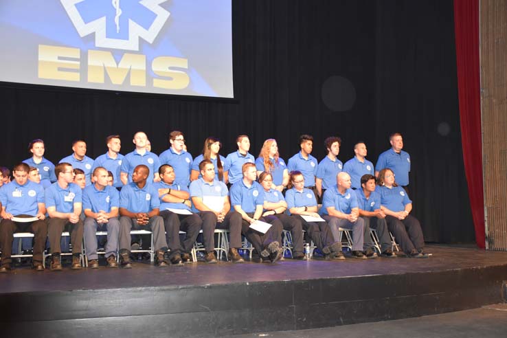 Faculty and students at EMT graduation