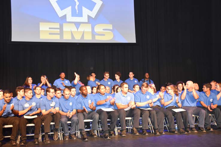 Faculty and students at EMT graduation