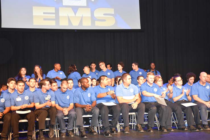 Faculty and students at EMT graduation