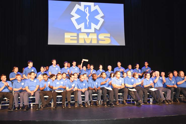 Faculty and students at EMT graduation