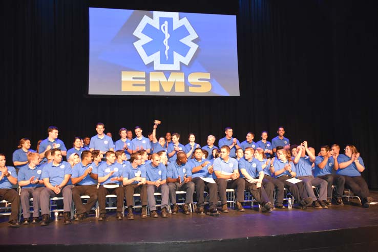 Faculty and students at EMT graduation