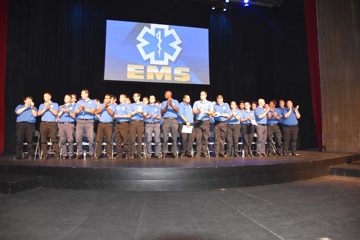 Faculty and students at EMT graduation