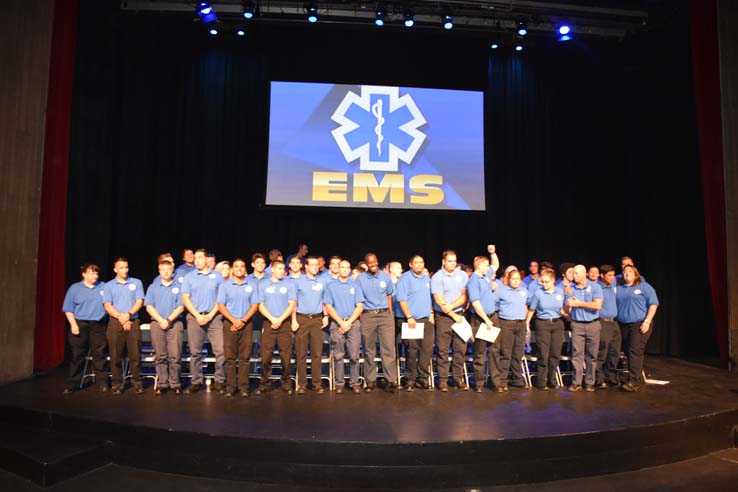 Faculty and students at EMT graduation