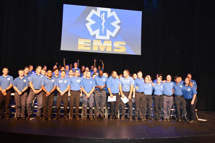 Faculty and students at EMT graduation