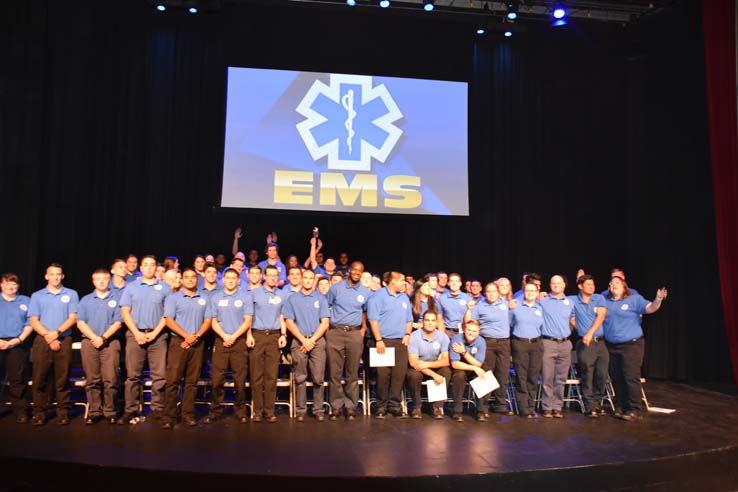 Faculty and students at EMT graduation