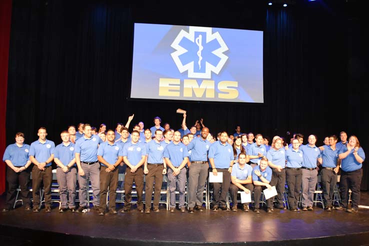 Faculty and students at EMT graduation