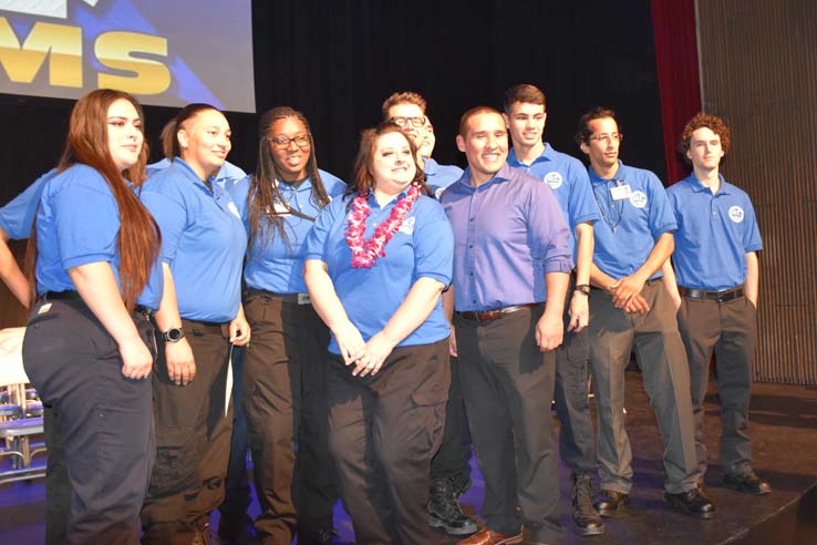 Faculty and students at EMT graduation