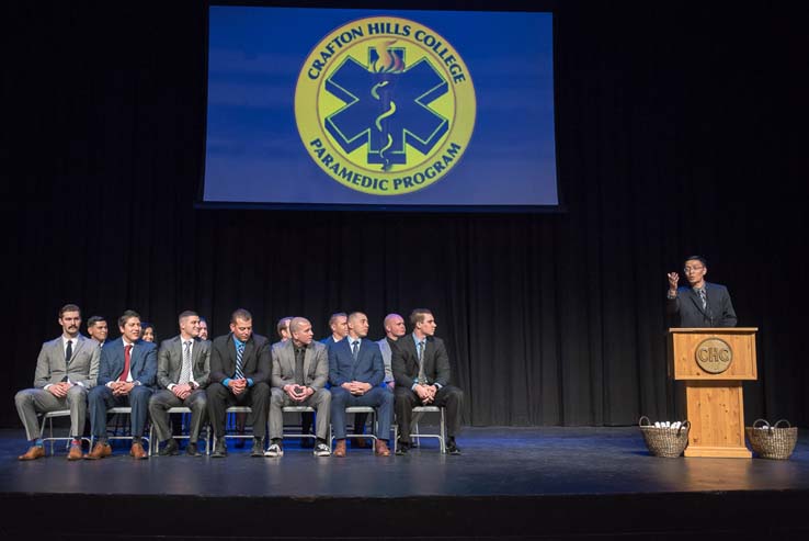 Students and faculty at Paramedic graduation