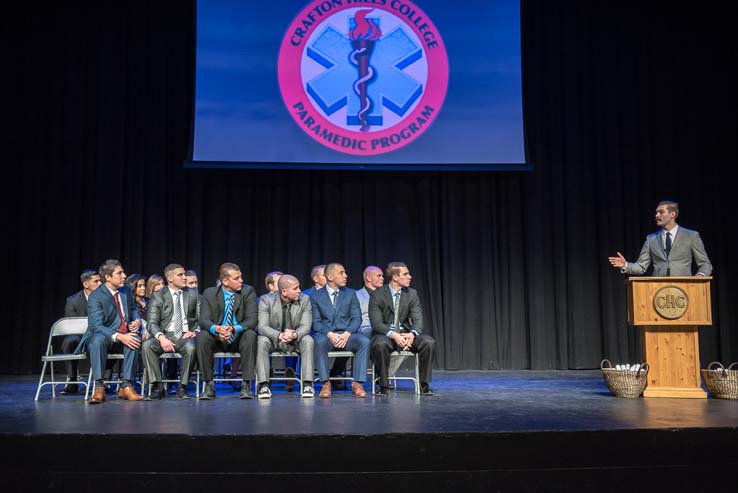 Students and faculty at Paramedic graduation