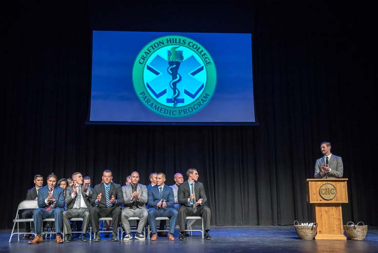 Students and faculty at Paramedic graduation