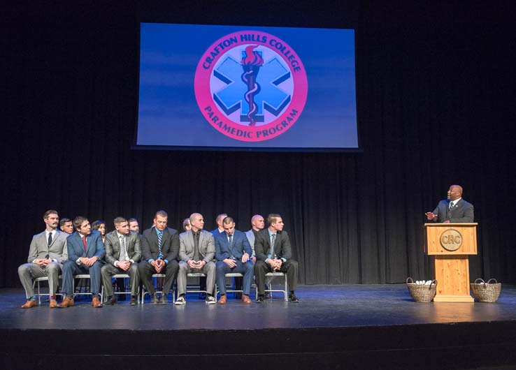 Students and faculty at Paramedic graduation