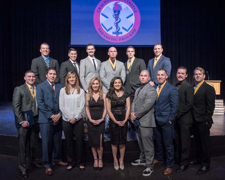 Students and faculty at Paramedic graduation