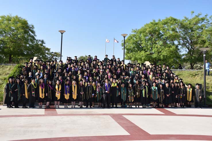 People enjoying commencement activities