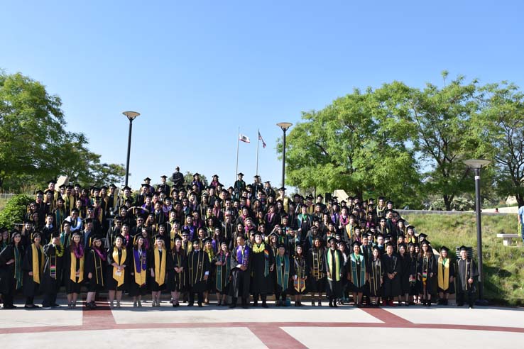 People enjoying commencement activities