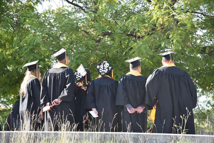 People enjoying commencement activities