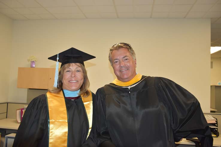 People enjoying commencement activities