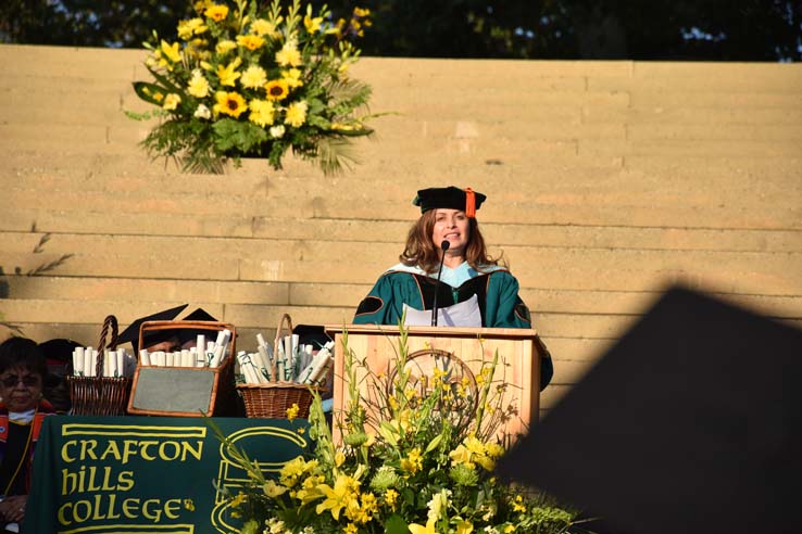 People enjoying commencement activities